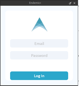 Endemic+ login interface